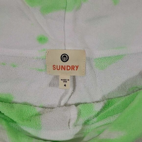 Sundry Green Paint Blot Stretch Shortie Drawstring Stretchable Waistband XL Size - Picture 2 of 8